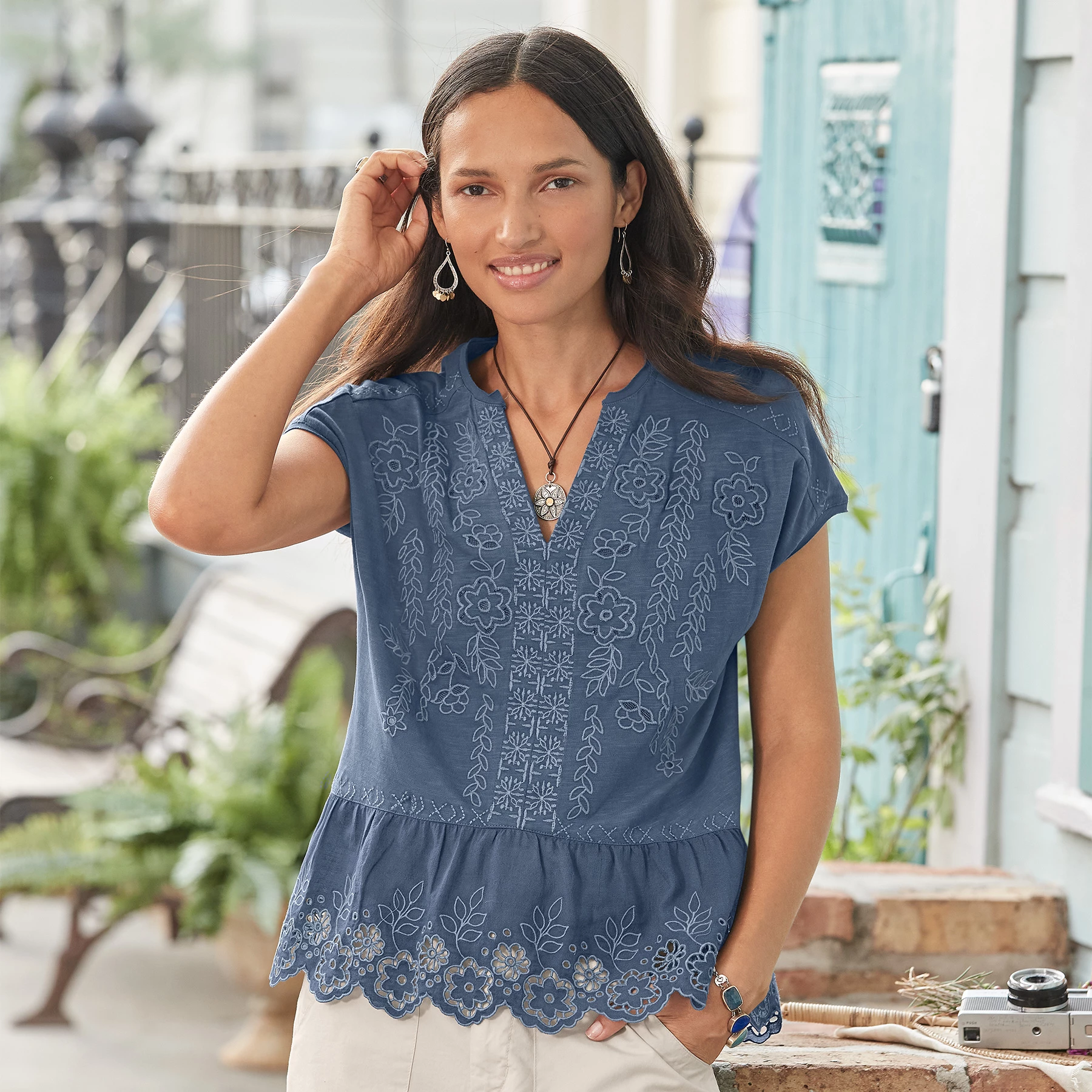 Tres Jolie Eyelet Top, Petite 5 Tres Jolie Eyelet Top, Petite - Image 3