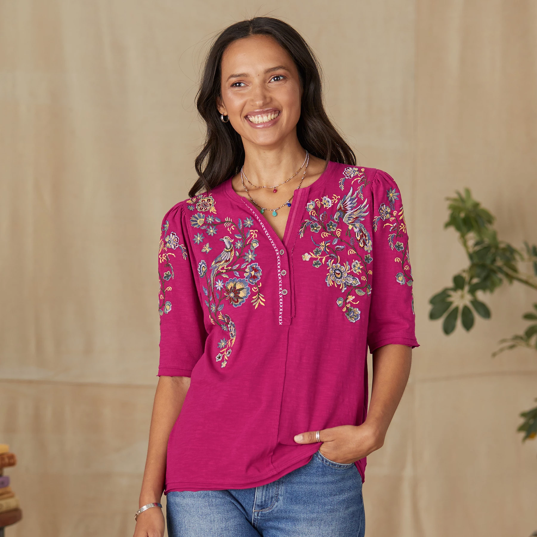 Avril Embroidered Henley 8 Avril Embroidered Henley - Image 6