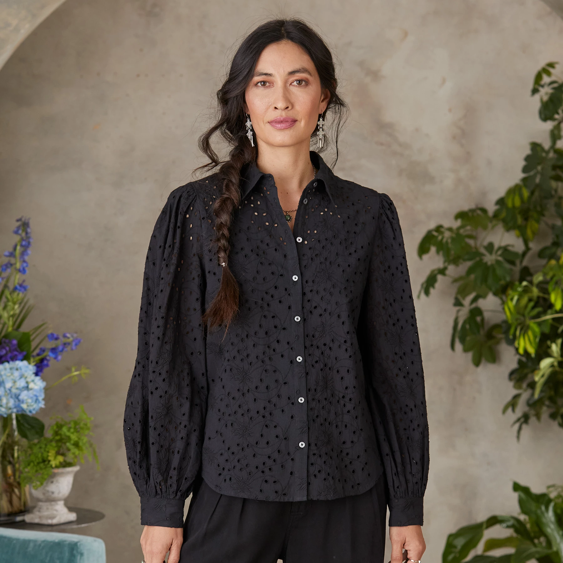 Celestine Eyelet Shirt, Petite 7 Celestine Eyelet Shirt, Petite - Image 5