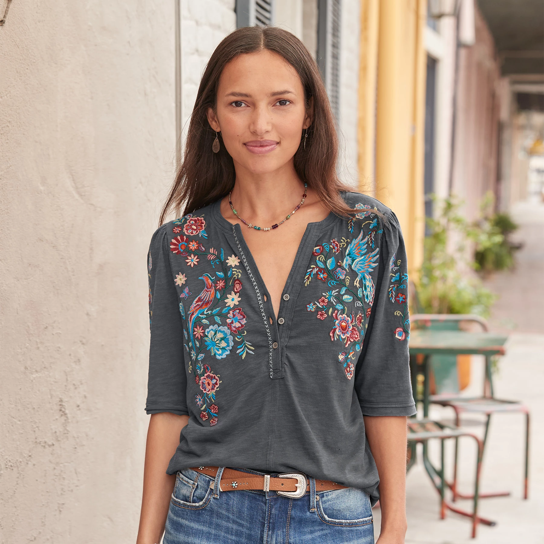 Avril Embroidered Henley 5 Avril Embroidered Henley - Image 3