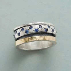 Sapphire Stars Spinner Ring