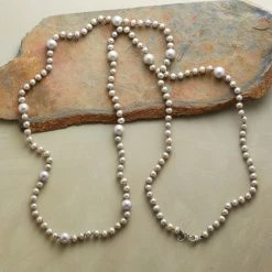 Silvery Satellite Pearl Necklace